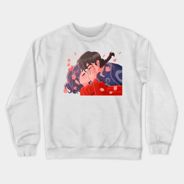 Ranma and Akane Kiss Crewneck Sweatshirt by Sarah D’ Art